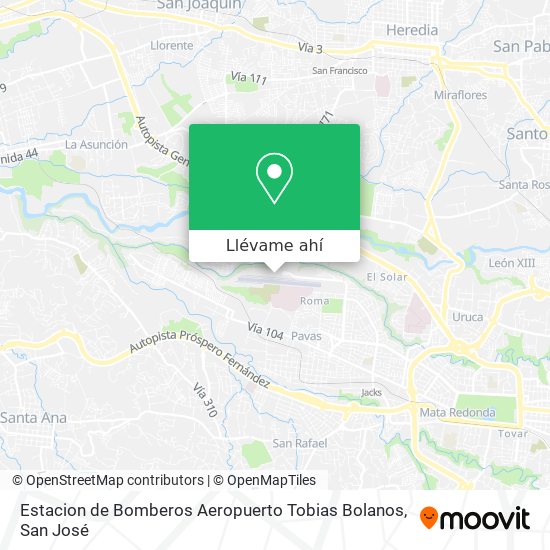 Mapa de Estacion de Bomberos Aeropuerto Tobias Bolanos