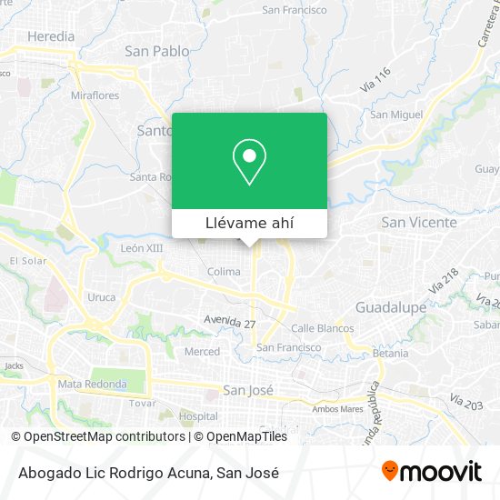 Mapa de Abogado Lic Rodrigo Acuna