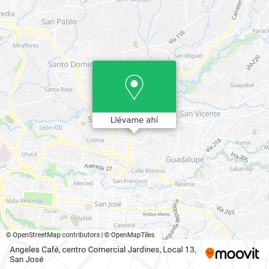 Mapa de Angeles Café, centro Comercial Jardines, Local 13
