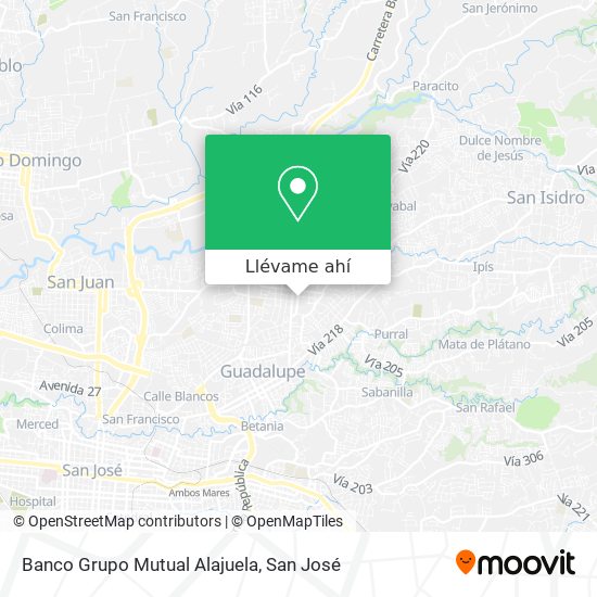 Mapa de Banco Grupo Mutual Alajuela