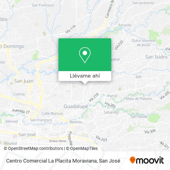 Mapa de Centro Comercial La Placita Moraviana
