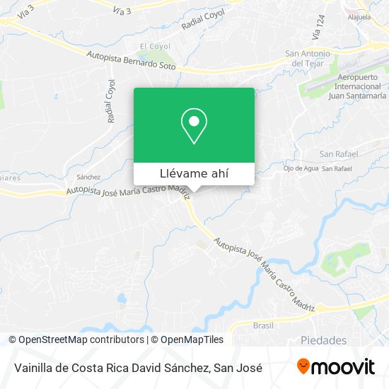 Mapa de Vainilla de Costa Rica David Sánchez