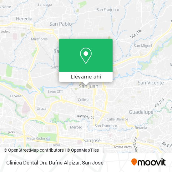 Mapa de Clinica Dental Dra Dafne Alpizar