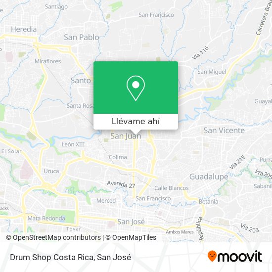 Mapa de Drum Shop Costa Rica