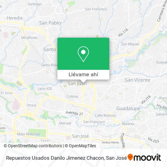 Mapa de Repuestos Usados Danilo Jimenez Chacon