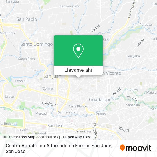 Mapa de Centro Apostólico Adorando en Familia San Jose