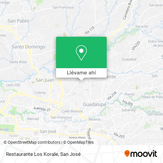 Mapa de Restaurante Los Korale