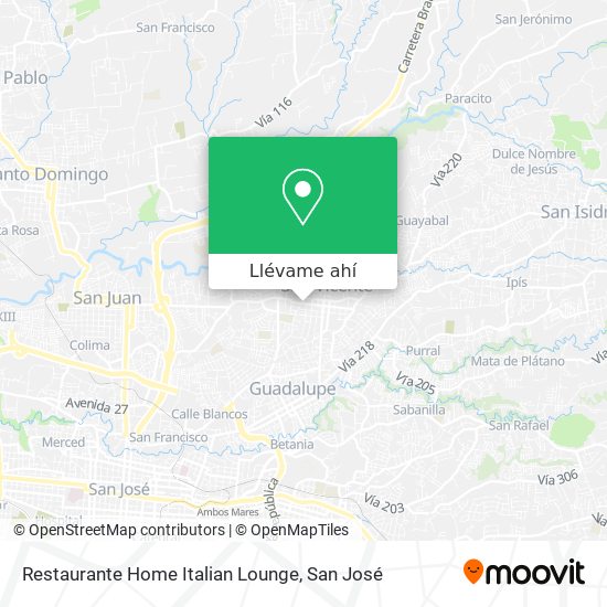 Mapa de Restaurante Home Italian Lounge