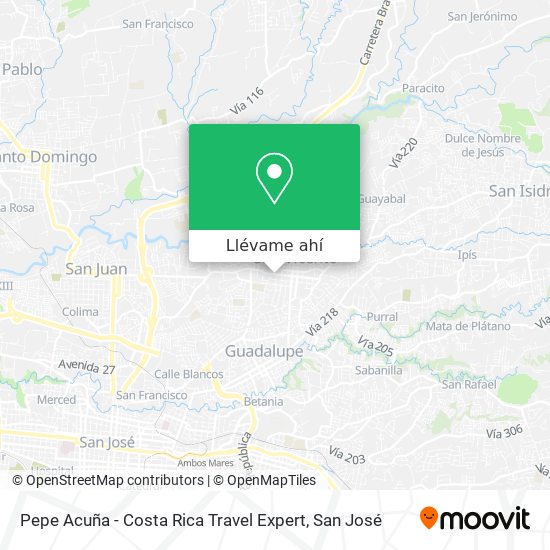 Mapa de Pepe Acuña - Costa Rica Travel Expert