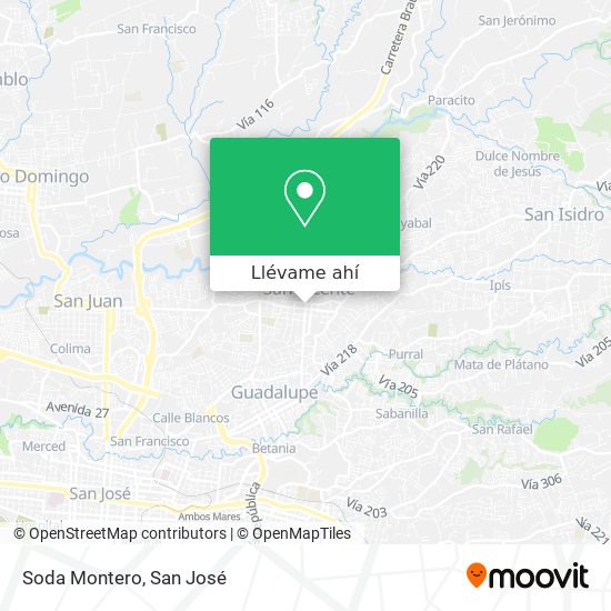 Mapa de Soda Montero