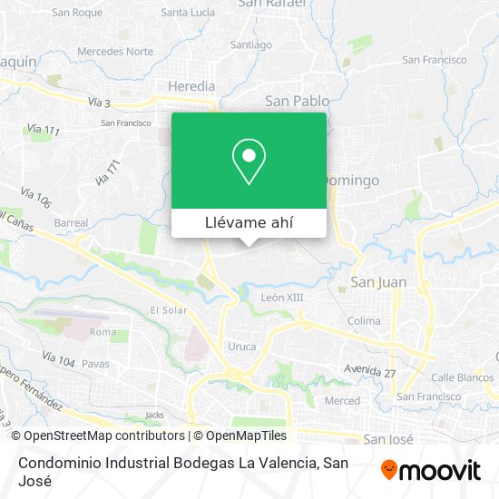 Mapa de Condominio Industrial Bodegas La Valencia