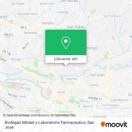 Mapa de Bodegas Minaet y Laboratorio Farmaceutico