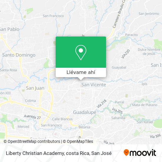 Mapa de Liberty Christian Academy, costa Rica