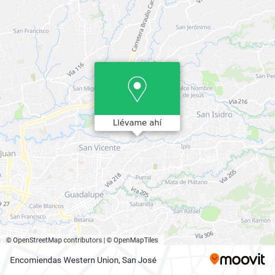 Mapa de Encomiendas Western Union