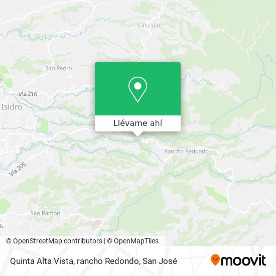 Mapa de Quinta Alta Vista, rancho Redondo