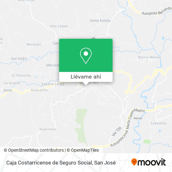Mapa de Caja Costarricense de Seguro Social