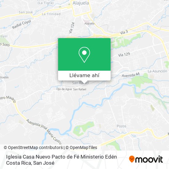 Mapa de Iglesia Casa Nuevo Pacto de Fé Ministerio Edén Costa Rica