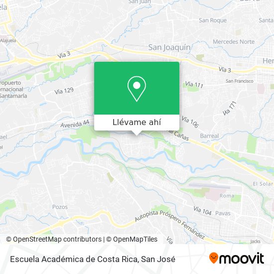 Mapa de Escuela Académica de Costa Rica
