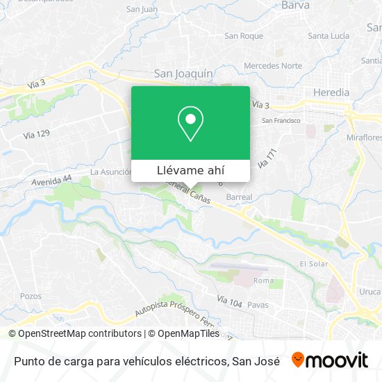 Mapa de Punto de carga para vehículos eléctricos