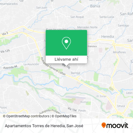 Mapa de Apartamentos Torres de Heredia