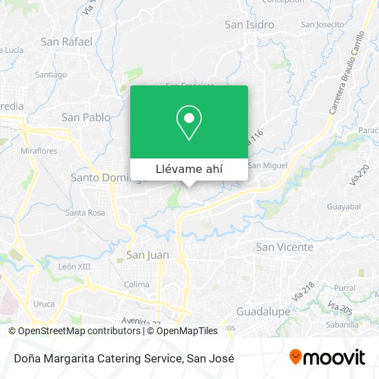 Mapa de Doña Margarita Catering Service