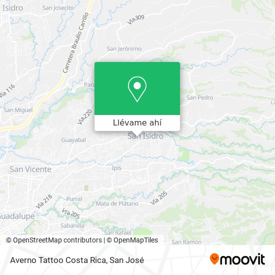 Mapa de Averno Tattoo Costa Rica