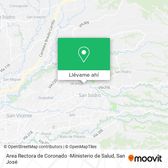 Mapa de Area Rectora de Coronado -Ministerio de Salud