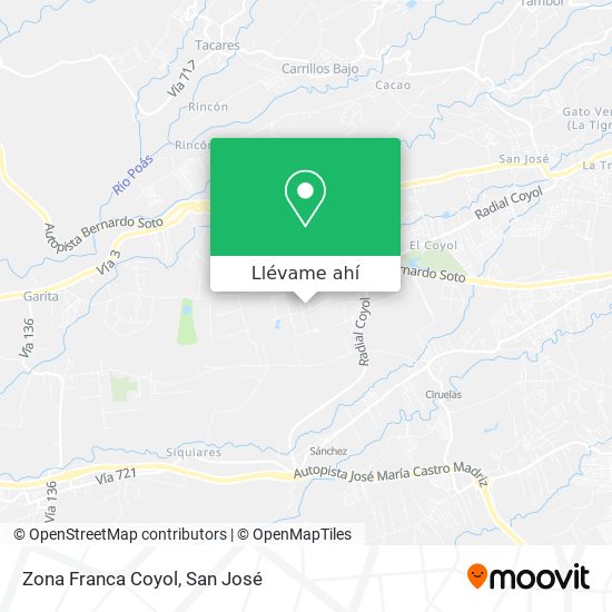 Mapa de Zona Franca Coyol