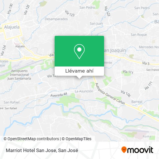 Mapa de Marriot Hotel San Jose