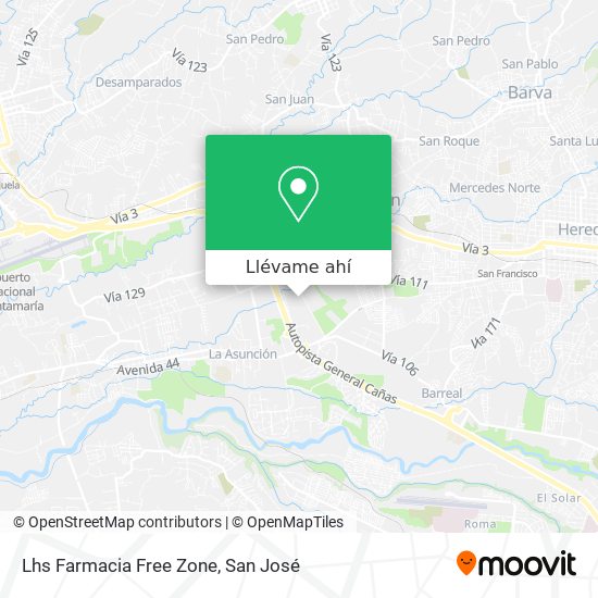 Mapa de Lhs Farmacia Free Zone