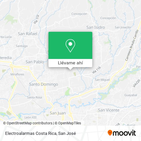 Mapa de Electroalarmas Costa Rica