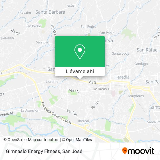 Mapa de Gimnasio Energy Fitness