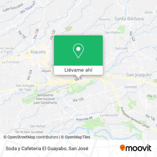 Mapa de Soda y Cafeteria El Guayabo