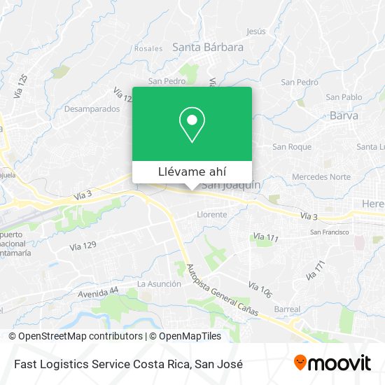 Mapa de Fast Logistics Service Costa Rica