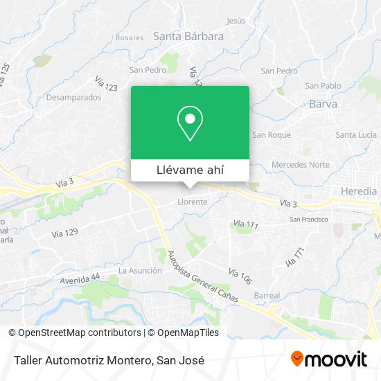 Mapa de Taller Automotriz Montero