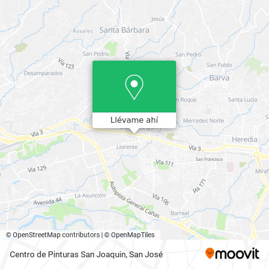 Mapa de Centro de Pinturas San Joaquin
