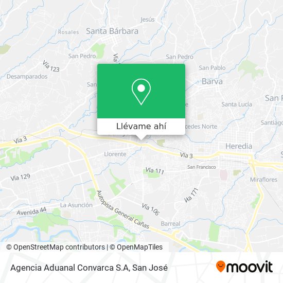 Mapa de Agencia Aduanal Convarca S.A