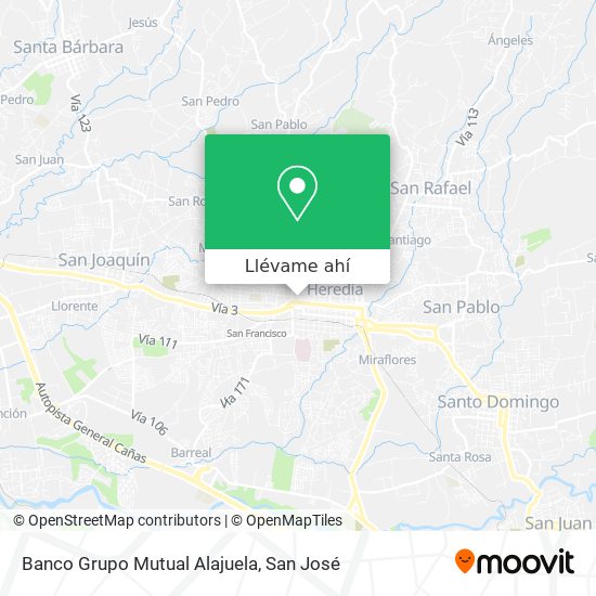 Mapa de Banco Grupo Mutual Alajuela