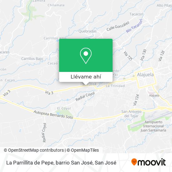 Mapa de La Parrillita de Pepe, barrio San José
