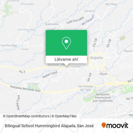 Mapa de Bilingual School Hummingbird Alajuela