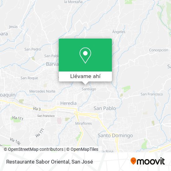 Mapa de Restaurante Sabor Oriental