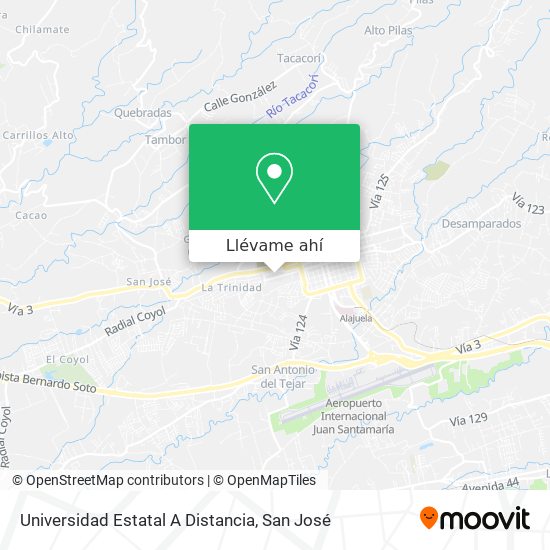 Mapa de Universidad Estatal A Distancia