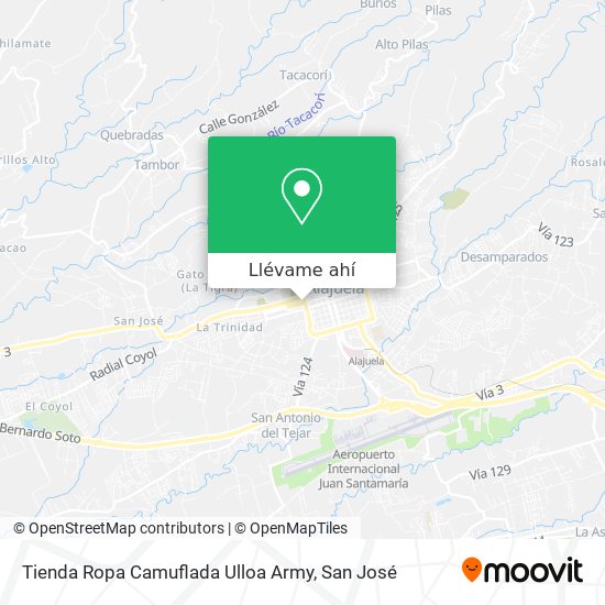 Mapa de Tienda Ropa Camuflada Ulloa Army