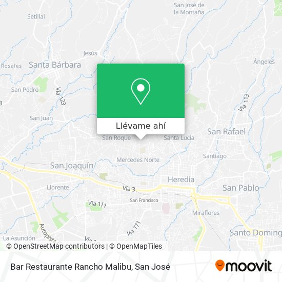 Mapa de Bar Restaurante Rancho Malibu