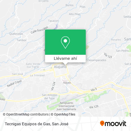 Mapa de Tecnigas Equipos de Gas