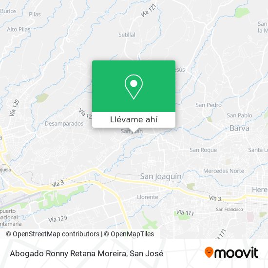 Mapa de Abogado Ronny Retana Moreira
