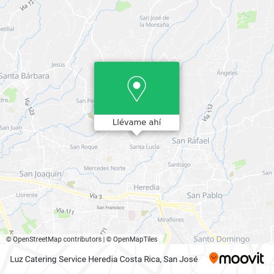 Mapa de Luz Catering Service Heredia Costa Rica