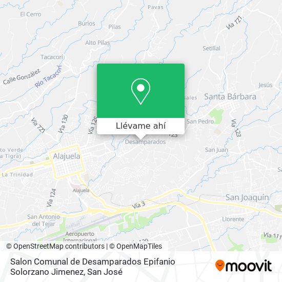 Mapa de Salon Comunal de Desamparados Epifanio Solorzano Jimenez