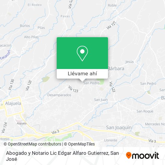 Mapa de Abogado y Notario Lic Edgar Alfaro Gutierrez