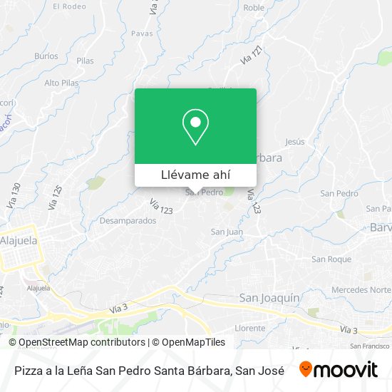 Mapa de Pizza a la Leña San Pedro Santa Bárbara